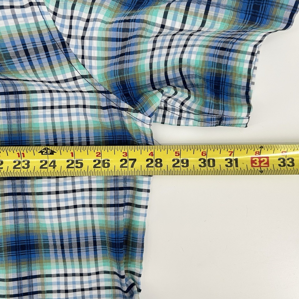 Eddie Bauer Shirt Mens 2XL Tall Sea Green Plaid Outdoor Hiking Performance Camp - Picture 8 of 9